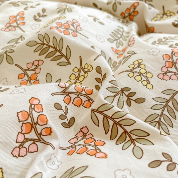 91家纺网 家纺一手货源 找家纺 曼之夏2023春夏新款全棉印花四件套-小清新系列 铃串幽沁