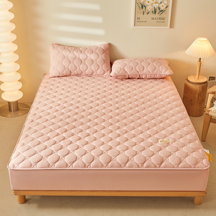 91家纺网 家纺一手货源 找家纺 给笠 2023新款玉米纤维床笠 方圆-淡粉