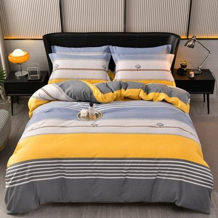 91家纺网 家纺一手货源 找家纺 润淳 2025新款全棉磨毛单被套哥伦布黄