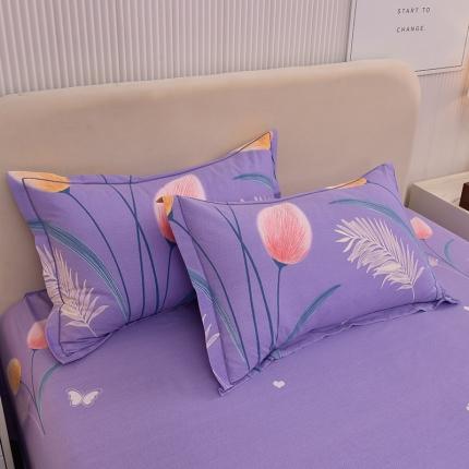 91家纺网 家纺一手货源 找家纺 润淳 2025加厚磨毛单品系列全棉磨毛单枕套香兰草紫