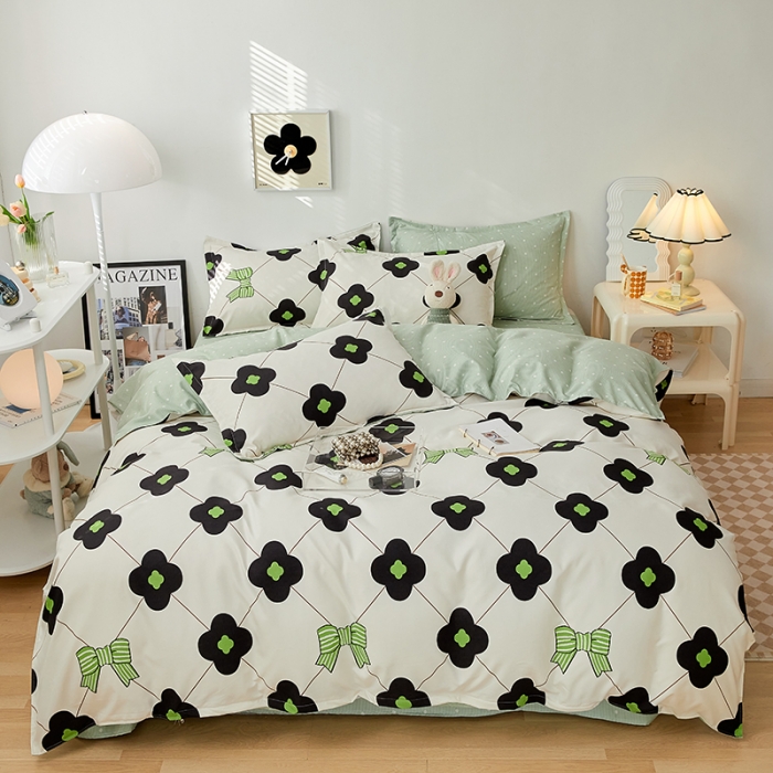 91家纺网 家纺一手货源 找家纺 世爵 2023新款加厚磨毛印花四件套 清微恋曲