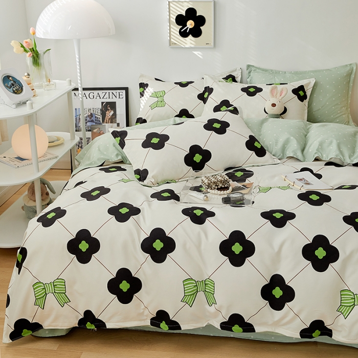 91家纺网 家纺一手货源 找家纺 世爵 2023新款加厚磨毛印花四件套 清微恋曲