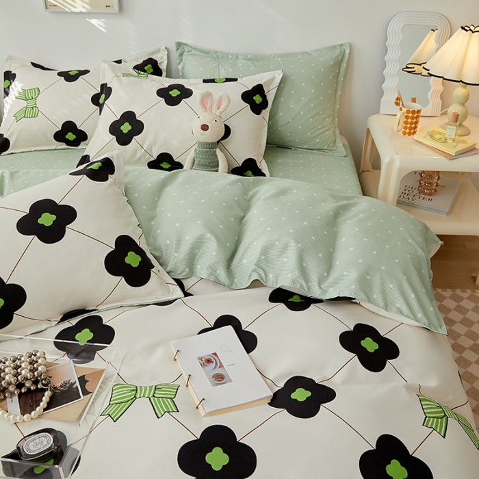 91家纺网 家纺一手货源 找家纺 世爵 2023新款加厚磨毛印花四件套 清微恋曲