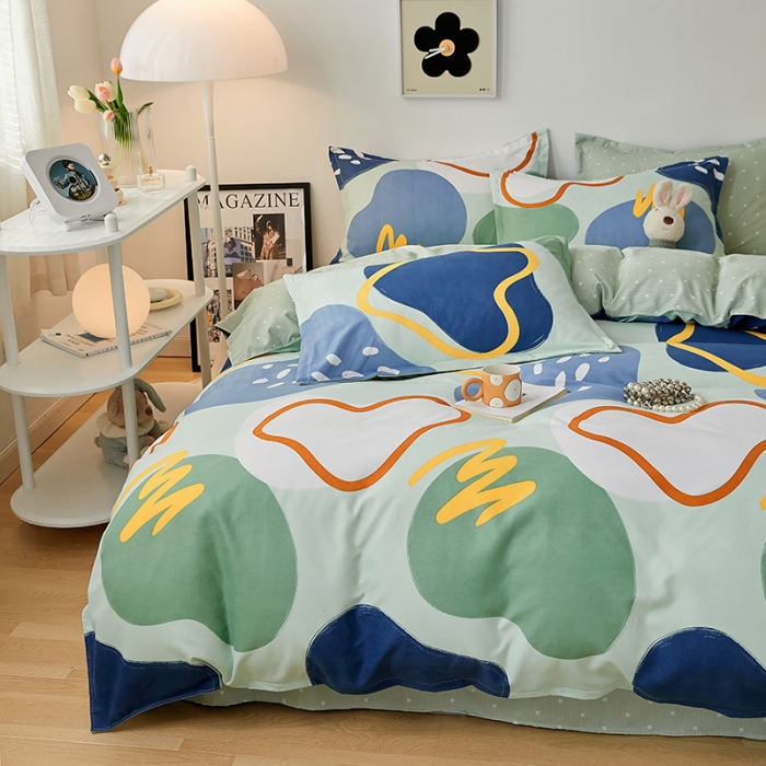 91家纺网 家纺一手货源 找家纺 世爵 2023新款加厚磨毛印花四件套 微梦时光