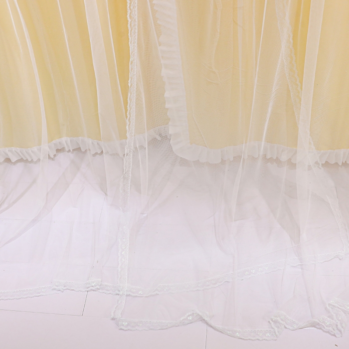 91家纺网 家纺一手货源 找家纺 迪凡保罗 2023新款2304双层落地遮光蚊帐 黄金叶