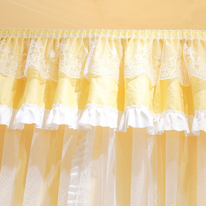 91家纺网 家纺一手货源 找家纺 迪凡保罗 2023新款2304双层落地遮光蚊帐 黄金叶