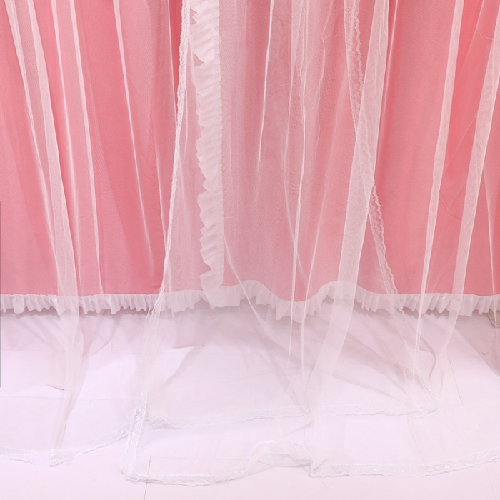 91家纺网 家纺一手货源 找家纺 迪凡保罗 2023新款2304双层落地遮光蚊帐 西瓜红