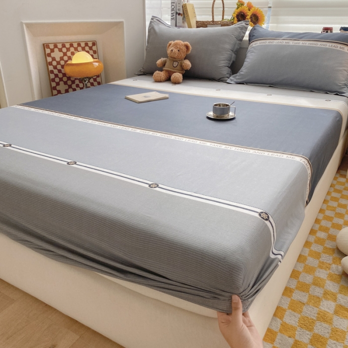 91家纺网 家纺一手货源 找家纺 菲梵  2025年新款喷气小清新全棉印花单品床笠及三件套 卡米洛