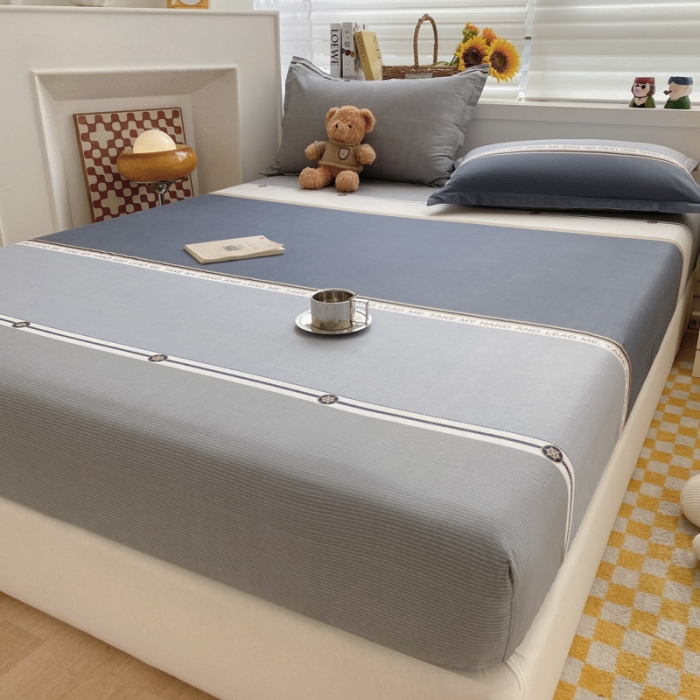 91家纺网 家纺一手货源 找家纺 菲梵  2025年新款喷气小清新全棉印花单品床笠及三件套 卡米洛