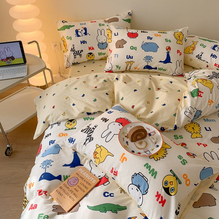 91家纺网 家纺一手货源 找家纺 （总）澳萝拉 2023新款高支密全棉四件套-米菲（非会员加四元）