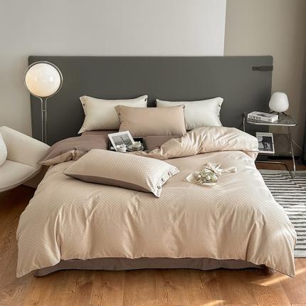 91家纺网 家纺一手货源 找家纺 (总) 三朵=全棉提花贡缎锻格四件套