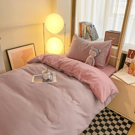 91家纺网 家纺一手货源 找家纺 （总）海岛哥哥 2024新款华夫格系列上下铺小床三件套四件套