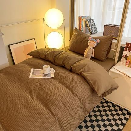 91家纺网 家纺一手货源 找家纺 （总）海岛哥哥 2024新款华夫格系列上下铺小床三件套四件套