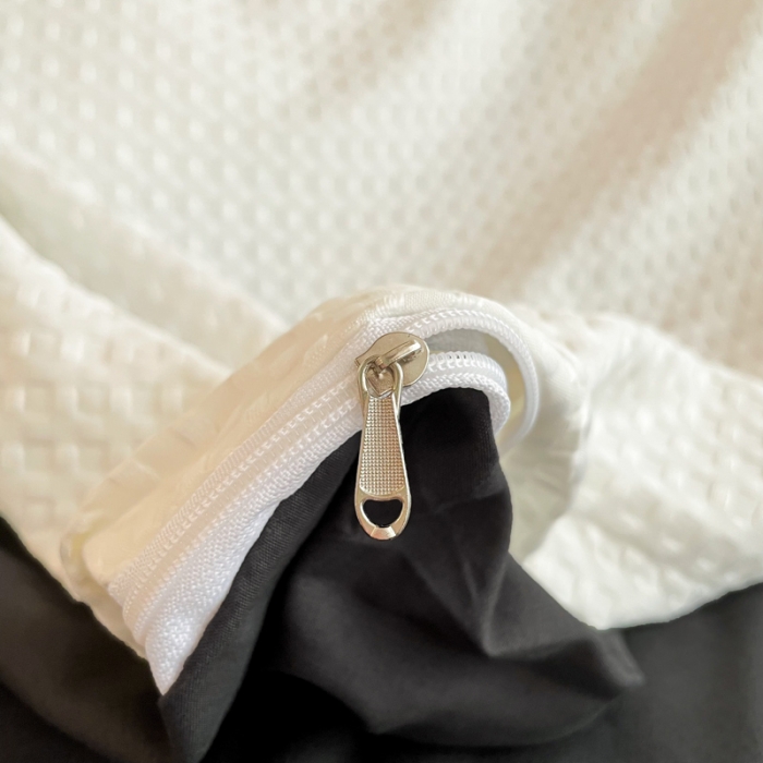 91家纺网 家纺一手货源 找家纺 海岛哥哥 2024新款华夫格系列上下铺小床三件套四件套 华夫格-白色