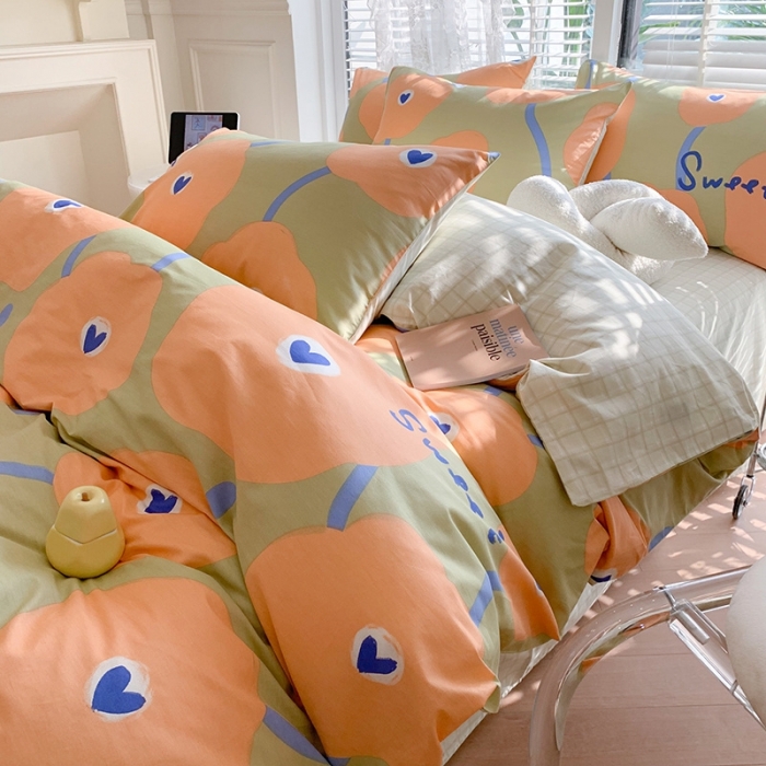 91家纺网 家纺一手货源 找家纺 澳萝拉 2023新款全棉印花四件套会员减5元 暖时光