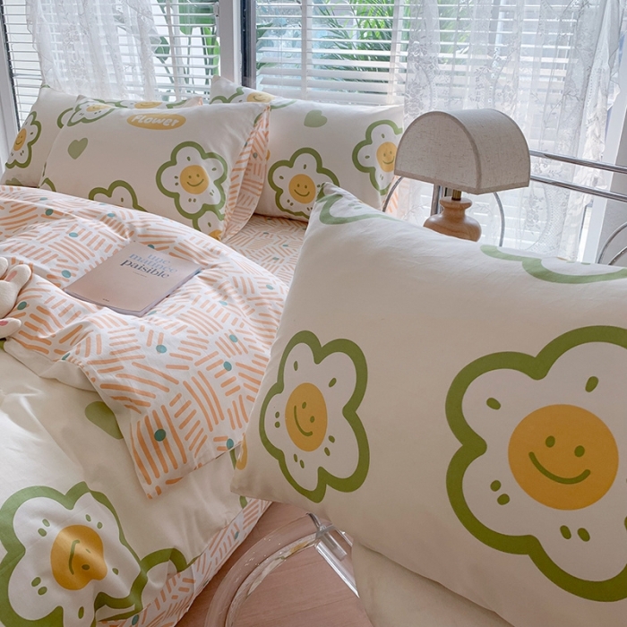 91家纺网 家纺一手货源 找家纺 澳萝拉 2023新款全棉印花四件套会员减5元元气花花