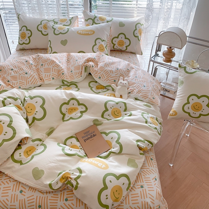 91家纺网 家纺一手货源 找家纺 澳萝拉 2023新款全棉印花四件套会员减5元元气花花