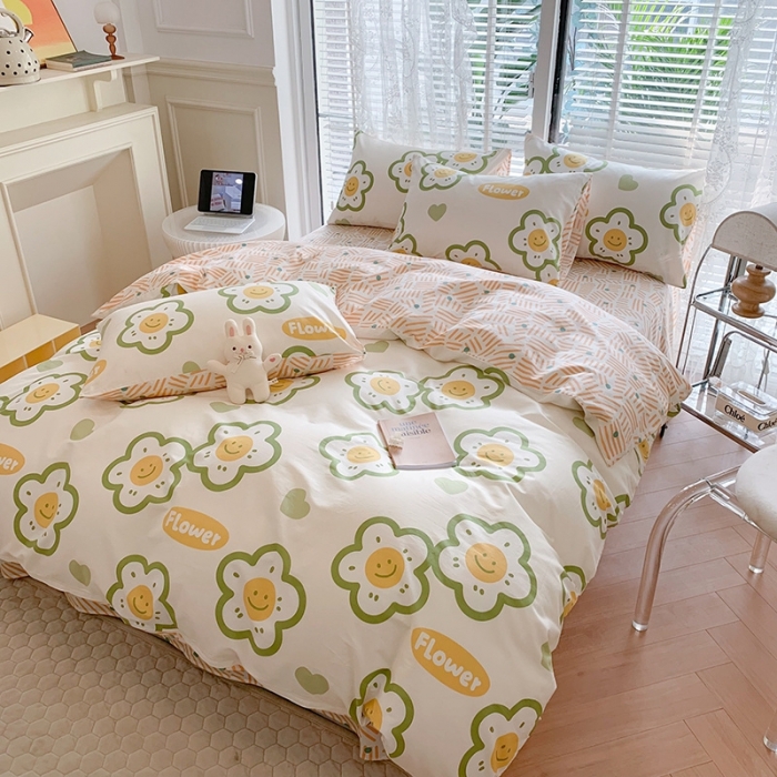 91家纺网 家纺一手货源 找家纺 澳萝拉 2023新款全棉印花四件套会员减5元元气花花