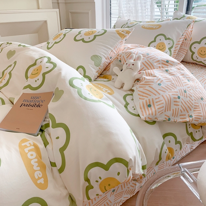 91家纺网 家纺一手货源 找家纺 澳萝拉 2023新款全棉印花四件套会员减5元元气花花