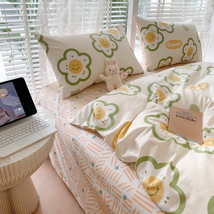 91家纺网 家纺一手货源 找家纺 澳萝拉 2023新款全棉印花四件套会员减5元元气花花