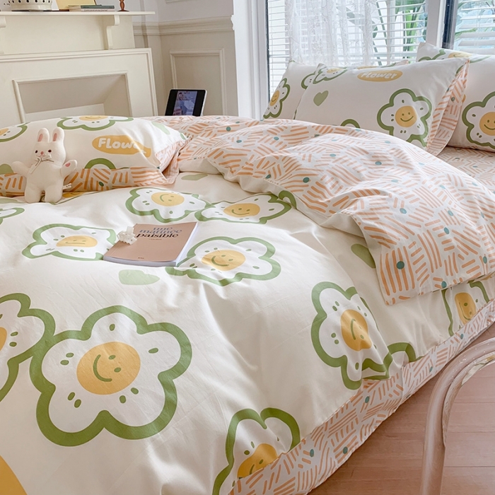 91家纺网 家纺一手货源 找家纺 澳萝拉 2023新款全棉印花四件套会员减5元元气花花