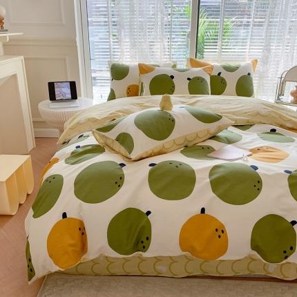 91家纺网 家纺一手货源 找家纺 澳萝拉 2023新款全棉印花四件套会员减5元 元气橘