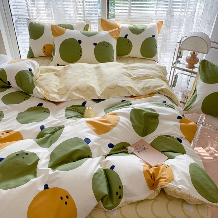 91家纺网 家纺一手货源 找家纺 澳萝拉 2023新款全棉印花四件套会员减5元 元气橘