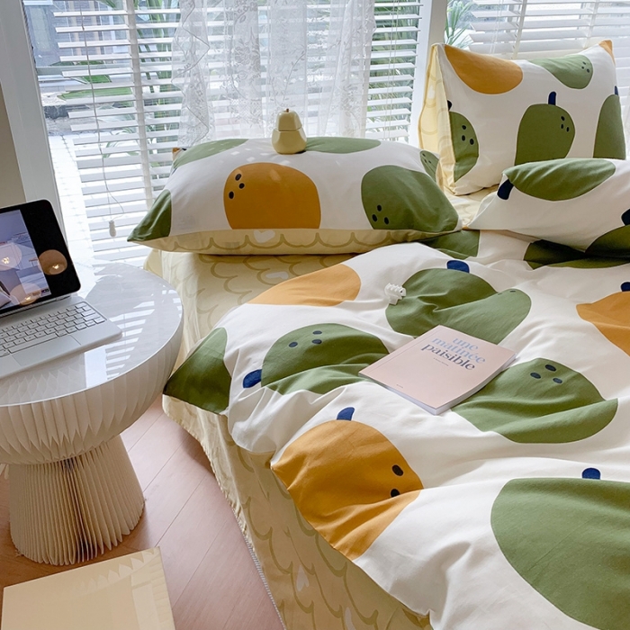 91家纺网 家纺一手货源 找家纺 澳萝拉 2023新款全棉印花四件套会员减5元 元气橘