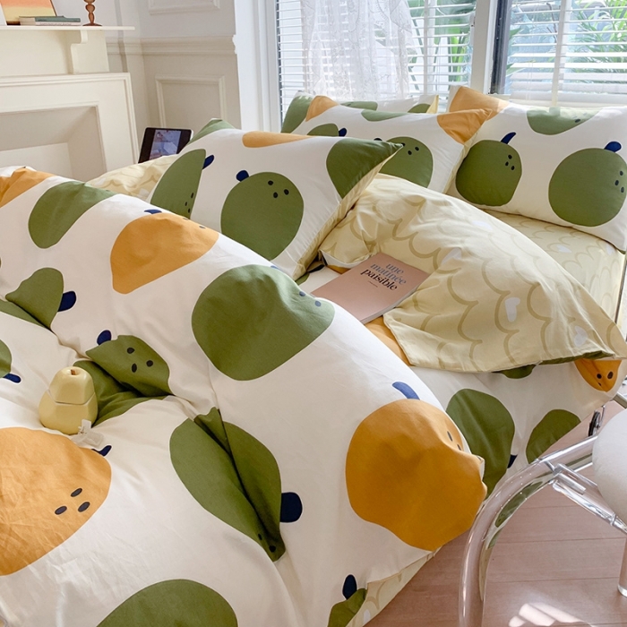 91家纺网 家纺一手货源 找家纺 澳萝拉 2023新款全棉印花四件套会员减5元 元气橘