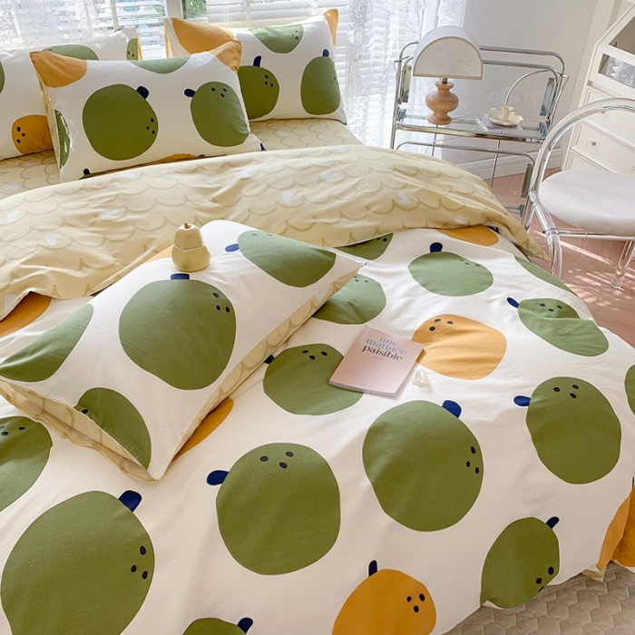 91家纺网 家纺一手货源 找家纺 澳萝拉 2023新款全棉印花四件套会员减5元 元气橘