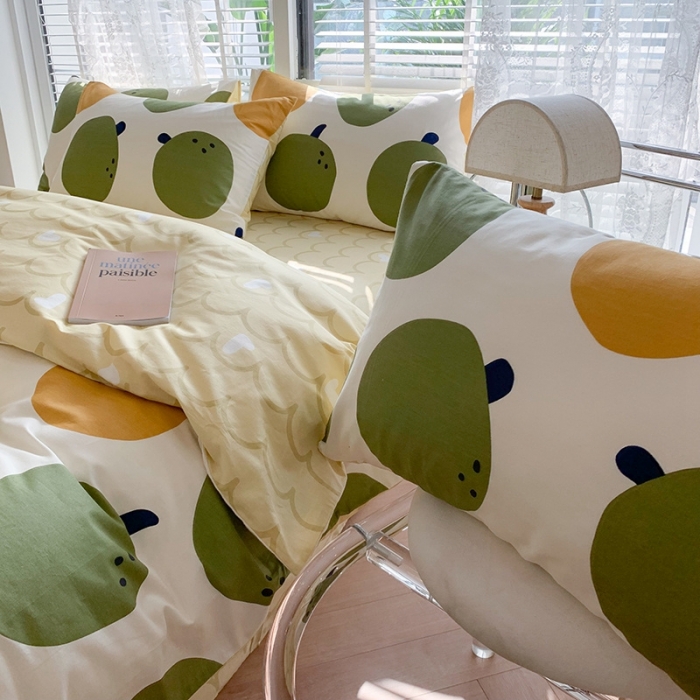 91家纺网 家纺一手货源 找家纺 澳萝拉 2023新款全棉印花四件套会员减5元 元气橘