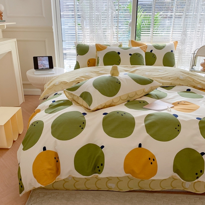 91家纺网 家纺一手货源 找家纺 澳萝拉 2023新款全棉印花四件套会员减5元 元气橘