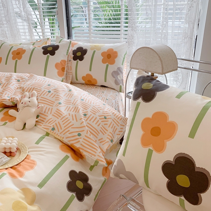 91家纺网 家纺一手货源 找家纺 澳萝拉 2023新款全棉印花四件套会员减5元云上花园