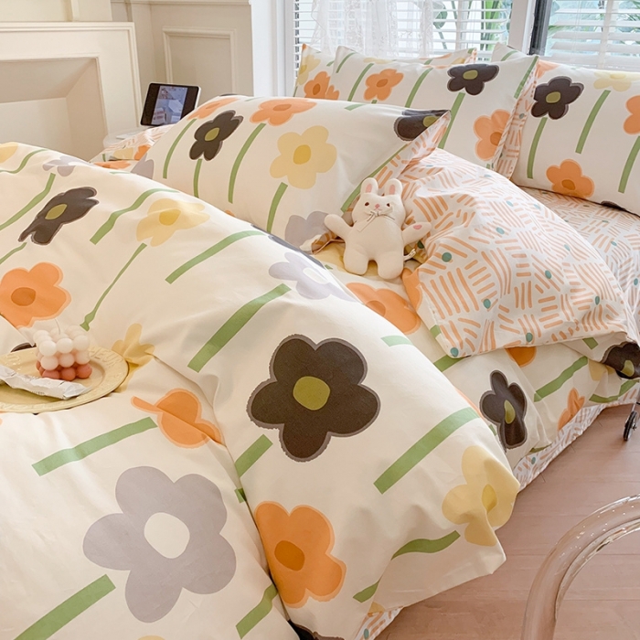 91家纺网 家纺一手货源 找家纺 澳萝拉 2023新款全棉印花四件套会员减5元云上花园