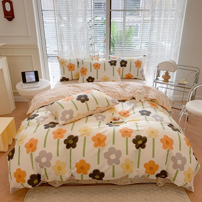 91家纺网 家纺一手货源 找家纺 澳萝拉 2023新款全棉印花四件套会员减5元云上花园