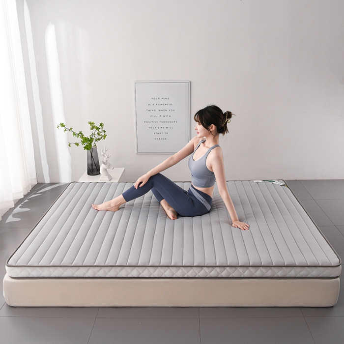 91家纺网 家纺一手货源 找家纺 亿丁点2023新款Ａ类牛奶丝乳胶记忆棉充填 A类牛奶丝大床灰色5cm