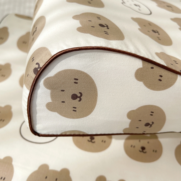 91家纺网 家纺一手货源 找家纺 良佐生活 2023新款A类60支全棉贡缎乳胶枕枕套 口袋熊