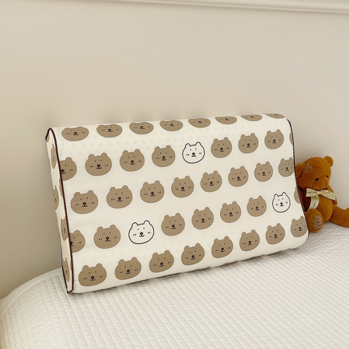 91家纺网 家纺一手货源 找家纺 良佐生活 2023新款A类60支全棉贡缎乳胶枕枕套 口袋熊