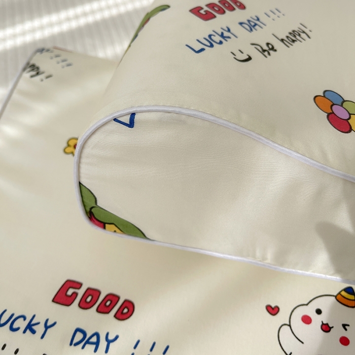 91家纺网 家纺一手货源 找家纺 良佐生活 2023新款A类60支全棉贡缎乳胶枕枕套 恐龙宝宝