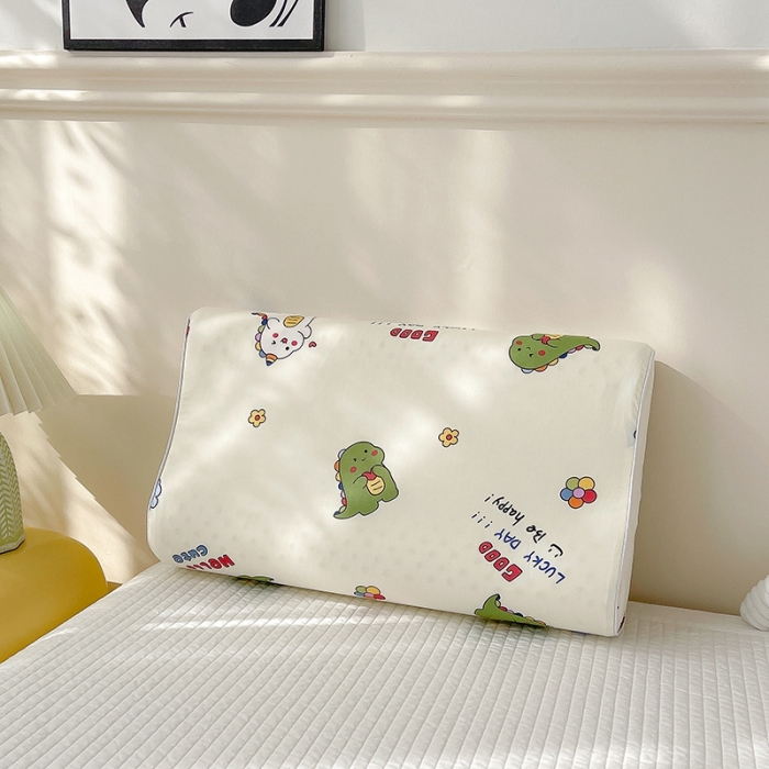 91家纺网 家纺一手货源 找家纺 良佐生活 2023新款A类60支全棉贡缎乳胶枕枕套 恐龙宝宝