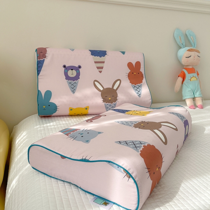 91家纺网 家纺一手货源 找家纺 良佐生活 2023新款A类60支全棉贡缎乳胶枕枕套 冰淇淋