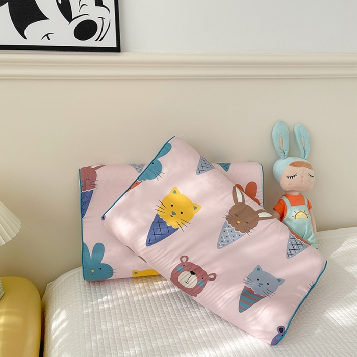 91家纺网 家纺一手货源 找家纺 良佐生活 2023新款A类60支全棉贡缎乳胶枕枕套 冰淇淋