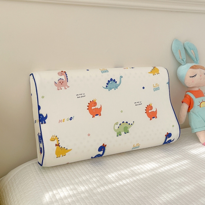 91家纺网 家纺一手货源 找家纺 良佐生活 2023新款A类60支全棉贡缎乳胶枕枕套 恐龙乐园