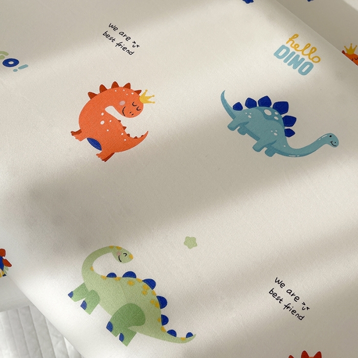 91家纺网 家纺一手货源 找家纺 良佐生活 2023新款A类60支全棉贡缎乳胶枕枕套 恐龙乐园