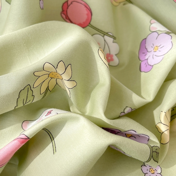 91家纺网 家纺一手货源 找家纺 良佐生活 2023新款A类60支全棉贡缎乳胶枕枕套 花仙兔