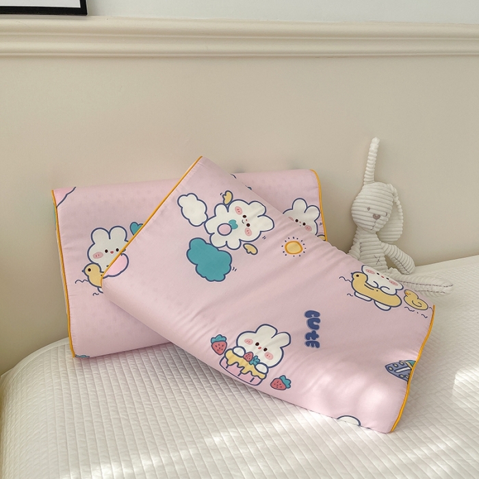 91家纺网 家纺一手货源 找家纺 良佐生活 2023新款A类60支全棉贡缎乳胶枕枕套 贝塔 粉