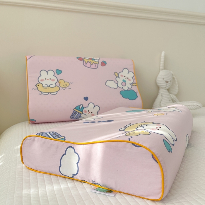 91家纺网 家纺一手货源 找家纺 良佐生活 2023新款A类60支全棉贡缎乳胶枕枕套 贝塔 粉