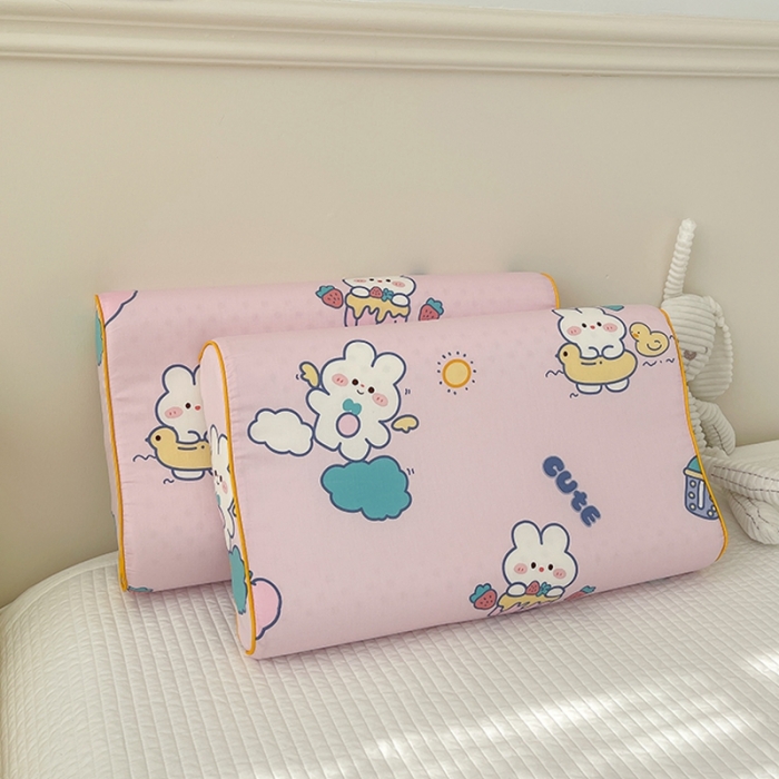 91家纺网 家纺一手货源 找家纺 良佐生活 2023新款A类60支全棉贡缎乳胶枕枕套 贝塔 粉