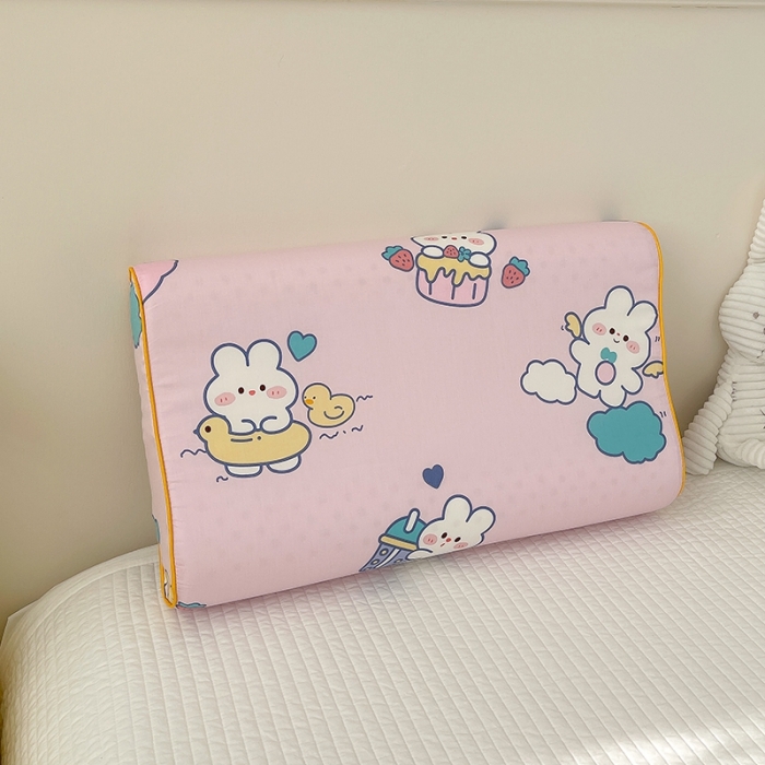 91家纺网 家纺一手货源 找家纺 良佐生活 2023新款A类60支全棉贡缎乳胶枕枕套 贝塔 粉