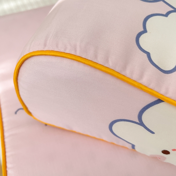 91家纺网 家纺一手货源 找家纺 良佐生活 2023新款A类60支全棉贡缎乳胶枕枕套 贝塔 粉